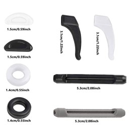 Rethan Retenedores de Gafas, Antideslizantes, 14 Pares, Negro, Blanco y Gris, Silicona, Clásico