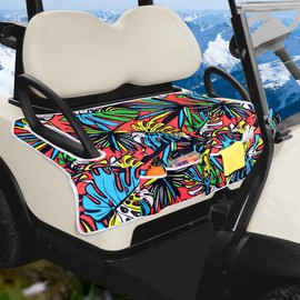 PGmoon Golf Cart Seat Covers, Universal Golf Cart Seat Towel Blanket with 4 Front Pockets & Nonskid Bottom Fits for EZGO, Yamaha, Club Car and More 2 Person Seats Golf Carts