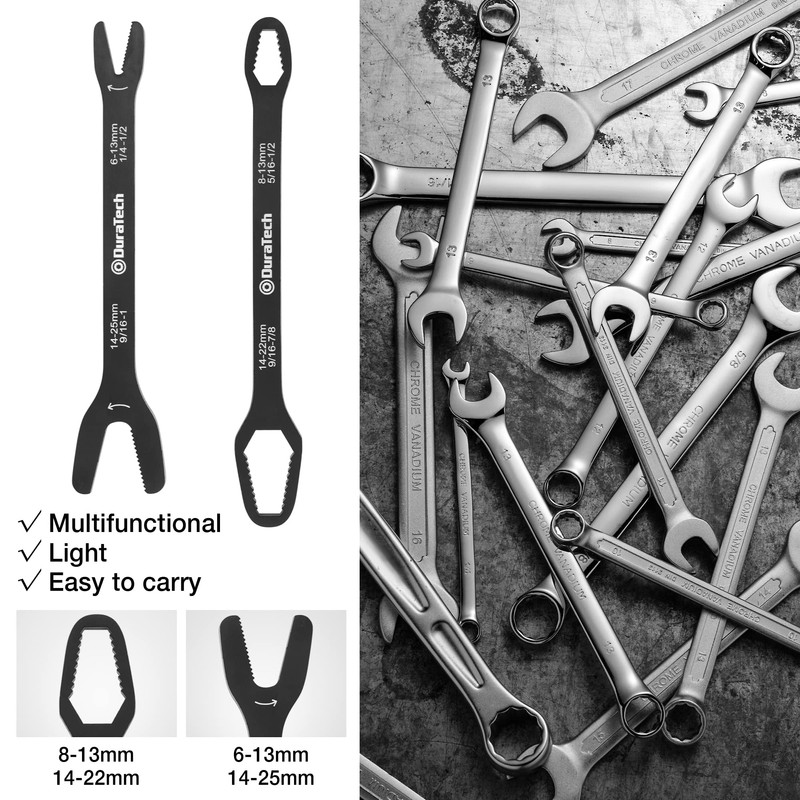 DURATECH Universal Wrench Set, Multi-functional Wrench Set, SAE & Metric,
