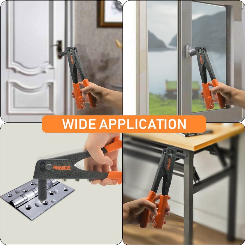 Meiwaltee Blind Riveter Set 4-in-1, Riveter Set with 200 Rivets