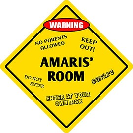 Sign Decoration Wall Art - Aluminum Amaris' Room Kids Room Door 12"x12" Metal Novelty Sign