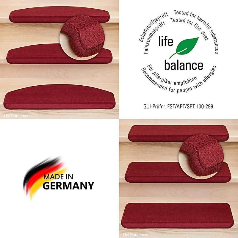 Kettelservice-Metzker® Vorwerk Stair Mats Single and Economy Sets Bordeaux 1