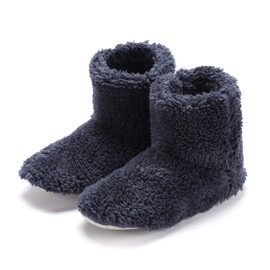 ZAHADA Room Shoes, Winter, Boa Slippers, Waterproof, Washable, Fluffy Slippers, Indoor, Anti-Slip, Silent, Warm Slippers, Unisex, Cold Protection, Room Boots, Keeps Your Feet Cold, navy