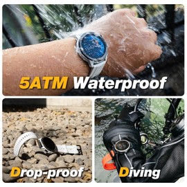 AGM Legion Rugged GPS Smartwatch, 5ATM Waterproof, Shockproof & Drop-proof, 100+ Sports Modes, Bluetooth Calling, Compass, Barometer & Altimeter, 1.43" AMOLED Display, 24/7 Heart Rate & Sleep Tracking