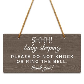 Baby Sleeping Sign for Front Door Shhh Baby Sleeping Door Sign Baby Sleeping Hanging Sign Double-Sided PVC Door Sign for Nursery Infants School Kindergarten Baby Room New Mom Gifts New Born Gifts