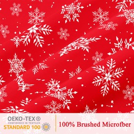 HCORA Christmas Pillow Cases Queen Size Set of 2 - Premium 1800 Double Brushed Microfiber Christmas Pillowcases with Christmas Trees, Snowflakes - Winter Holiday Decorations Pillow Cases, 20x30