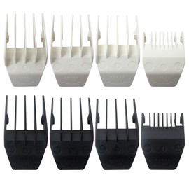 INGQI 8pcs Clipper Guards - 8-Piece Clipper Guides For Wahl Peanut, Trimmer Cutting Guides Set - Competible for Peanut Blade, Black and white