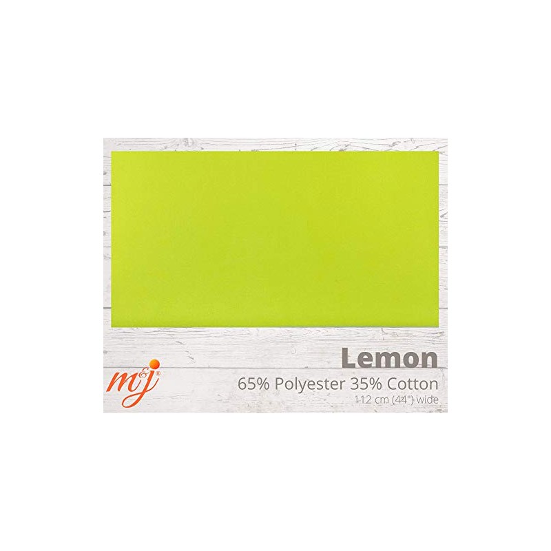 Plain Lemon Polycotton Fabric - 45 inch / 112 cm