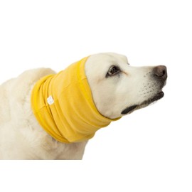 DDFS Dog Ear Cover Anxiety Relief Grooming Bathing Anxiety Dog Head Wrap for Noise Cancelling Yellow L