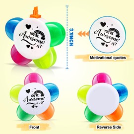 Tcevily 30 Pcs Inspirational Petals Highlighters, End of Year Students Gift Motivational Highlighter Pens 5 in 1 Fluorescent Pens Affirmation Gifts for School Graduation Party Favors (30)