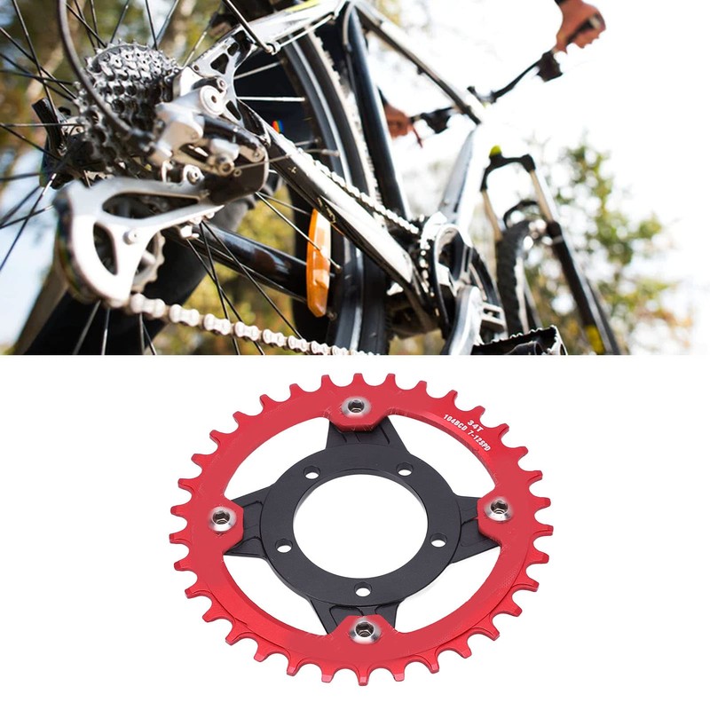 Bike Chainring, 104 BCD Chain Rings 34T Positive Negative Tooth