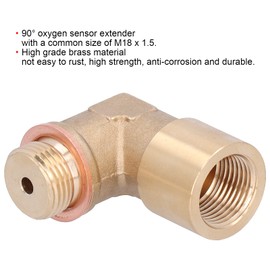 Oxygen Sensor Extender, 90 Degree Angled Oxygen Sensor Extender M18x1.5 Brass Extension Spacer Adapter Universal for Car