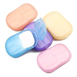 Zhhuoc 500 foglie di sapone da viaggio ecologiche, detergente portatile con 5 profumi, carta detergente per le mani in carta colorata per sapone, biodegradabile, per campeggio/escursionismo (6,5 x 4