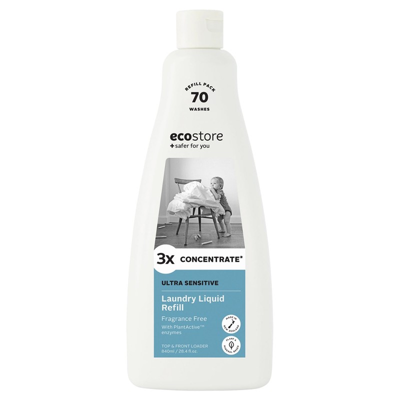 ecostore Laundry Liquid 3X Concentrate - Ultra Sensitive, 480ml Pump