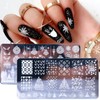 5pcs Christmas Nail Stamping Plates, Snowflake Santa Claus Christmas Tree