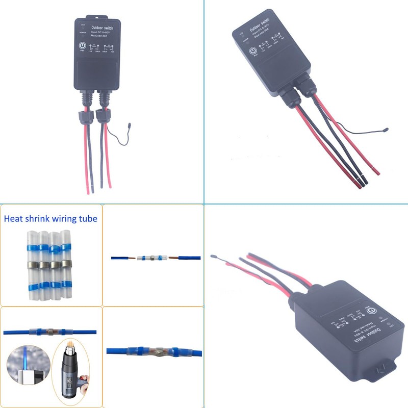 MANGOOD DC 8V~80V Waterproof Wireless Relay Switch, 12V/24V/48V/72V 30A Relay
