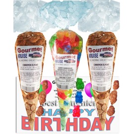 Best Daughter Happy Birthday Series Almonds Cinnamon Roasted And 12 Flavor Gummi Gummy Bears (NET WT 21 OZ) (Pack of 3) In 1 Box Gourmet Kruise Signature Gift Bags