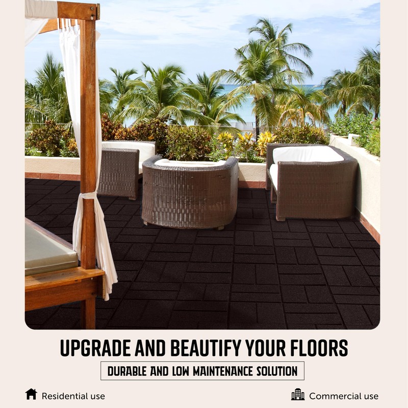 Playsafer Brick Rubber Interlocking Tiles | 16 X 16 |