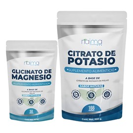 Glicinato De Magnesio 150 G Y Citrato De Potasio 500g  Puro