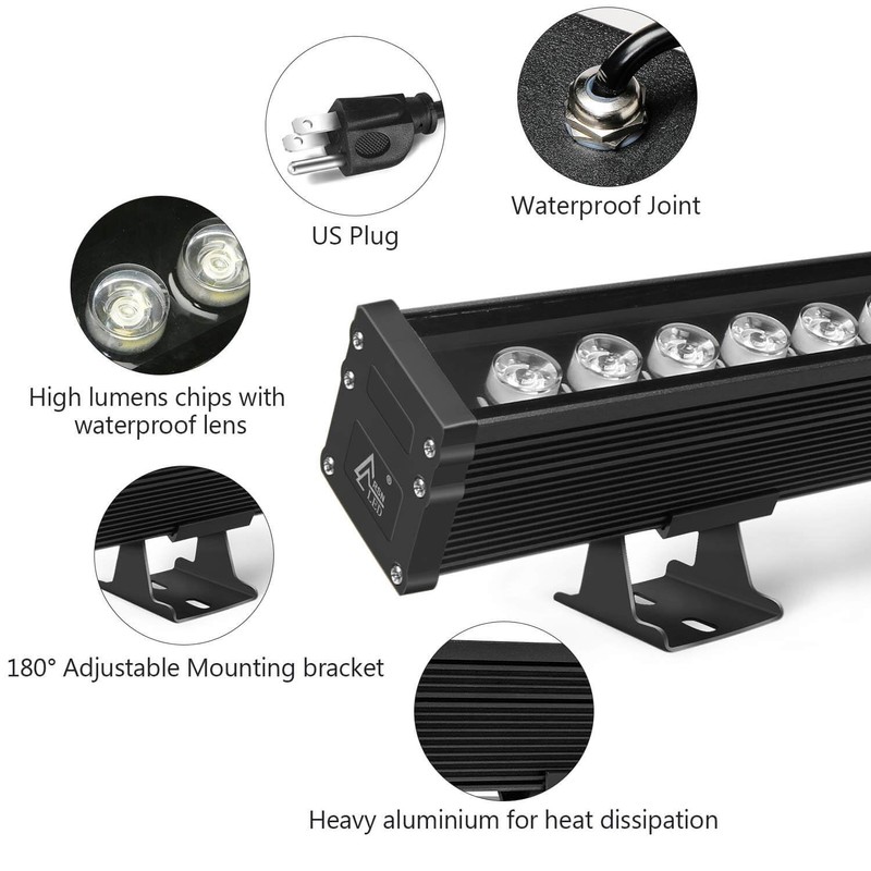 RSN LED Wall Washer Light 36W 5000K Linear Light Waterproof