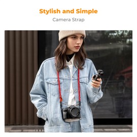 K&F Concept Camera Strap Camera Shoulder Strap Camera Strap Camera Carry Strap Suitable for DSLR SLR or Mirrorless Cameras (Red)