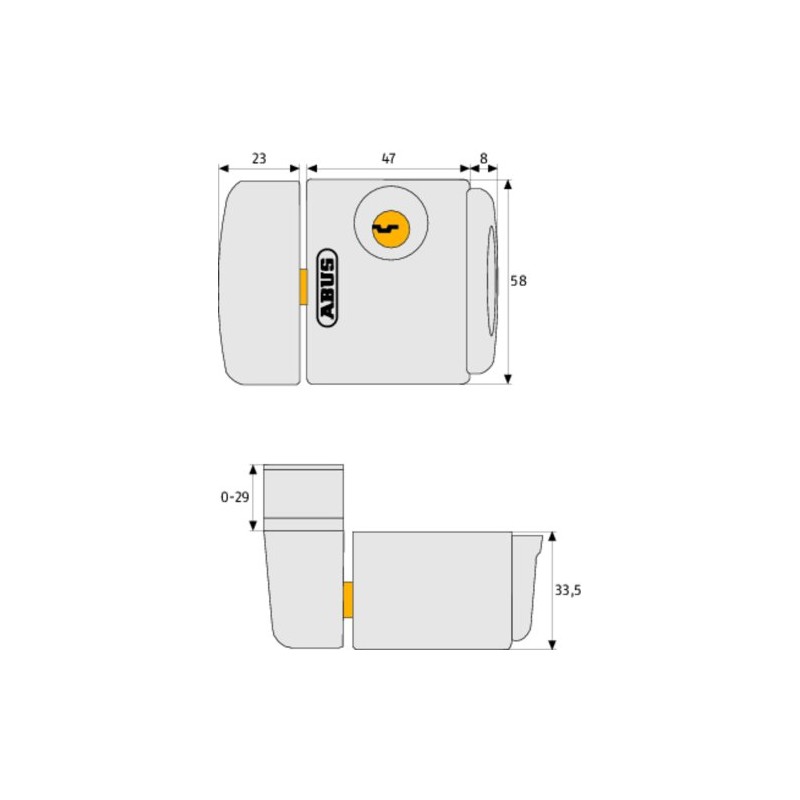 ABUS FTS3003 B AL 0125 317347 Simultaneous-Locking Window Lock Braun