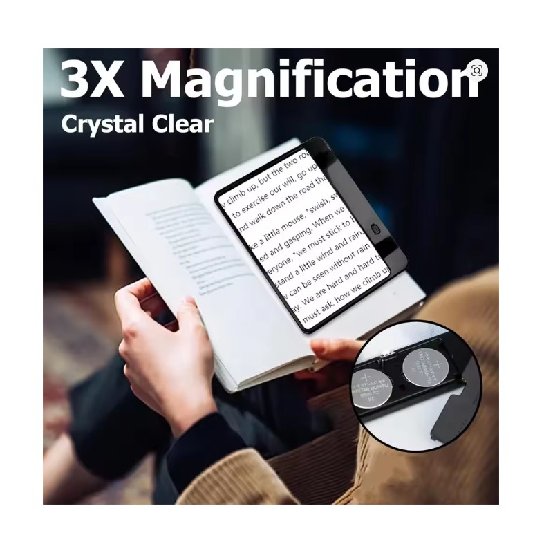 Toolzia Full Page Magnifying Sheet with LED Light