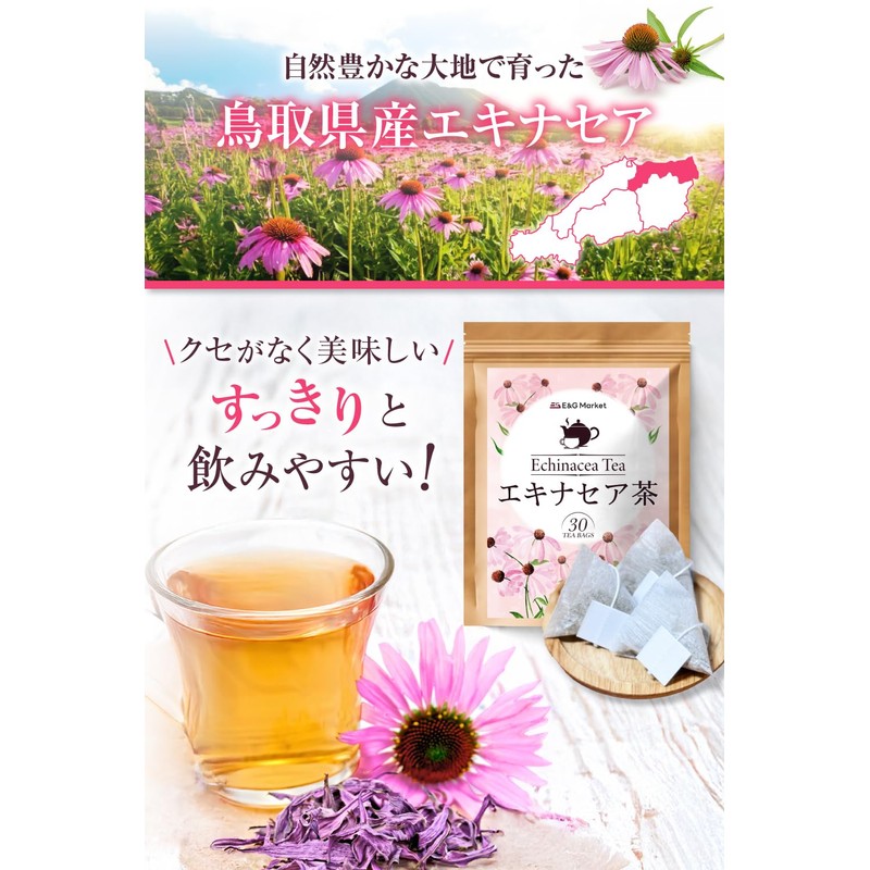 E&G Market Echinacea Herbal Tea, Echinacea Tea, 100% Made in