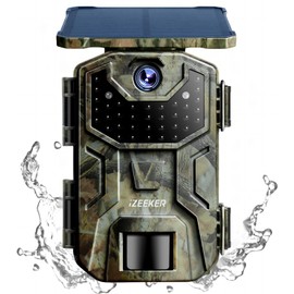 iZEEKER Solar Wildlife Camera, 2.7K/1520P 30fps 36MP Wildlife Camera with 940nm No Glow Infrared LEDs, Wildlife Camera with Motion Sensor Night Vision, IP66 Waterproof for Wildlife Watching & Home