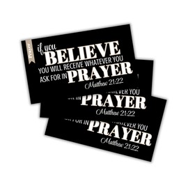 Matthew 21:22 Prayer Wallet Card 30pk 2x3.5” If You Believe You Will Receive Whatever You Ask for in Pray Continually Pocket Bulk Hand Out Encouragement