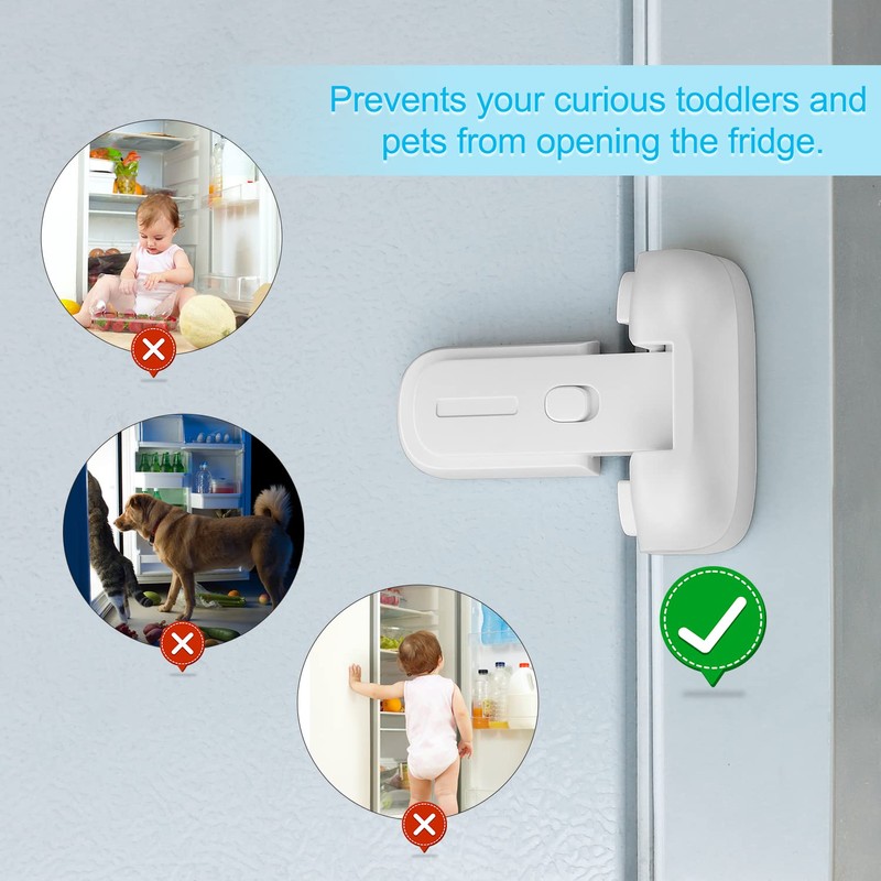 CLYMENE Refrigerator Fridge Freezer Door Lock for Kids, Child Proof