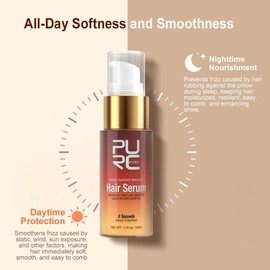 PURC Magic Instant Smooth - Suero para el cabello sin enjuague, nutritivo y reparador, crema hidratante para cabello seco o dañado, tratamiento alisad