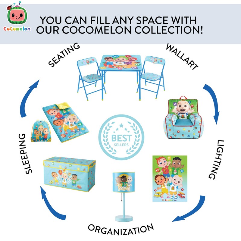 Idea Nuova CoComelon Kids Folding Beach Chair with Umbrella –