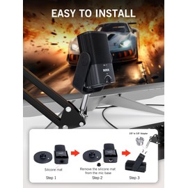 SUNMON Rode NT-USB Mic Boom Arm - Mic Arm for RODE NT-USB/NT-USB+/NT-USB Mini and Most Microphone, Adjustable Boom Scissor Arm Stand with 3/8" to 5/8" Adapter by SUNMON