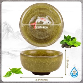 Skyley 6 Pieces Korean Soju Shot Glasses Sets Koi Fish Tea Set Porcelain Koi Fish Tea Cups Korean Ceramic Cups Tea Accessories Drinkware, Handcrafted Ceramic 6 Fish in the Glasses