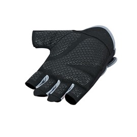 Amara Leather Weight Lifting Gloves Black Men Gym Fitness Workout, Anti Slip Padded Full Palm Protection, Women Bodybuilding Strength Training Exercise, Half Finger Cycling Rowing Climbing Medium