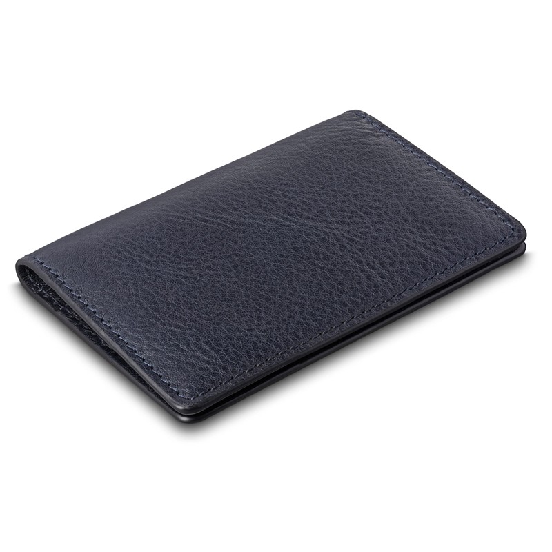 Bosca Navayo Card Case All Leather Wallet Blue-Black