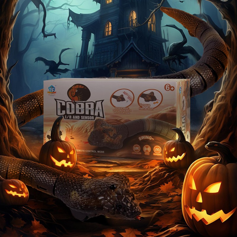 AMCHSURI Remote Control Snakes Realistic Rc Snake Prank Cobra Rechargeable