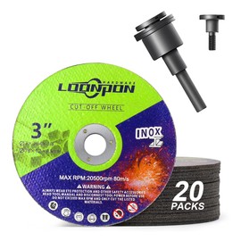 Cutting Discs Diameter 76 x 9.5 mm for Angle Grinders, Aggressive Resin Cutting Discs Pack of 20, Mandrel 1 Piece