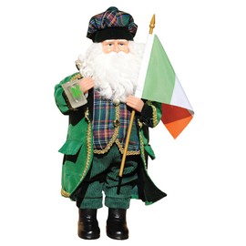 Santa's Workshop 9361 Irish Santa Figurine, 15",