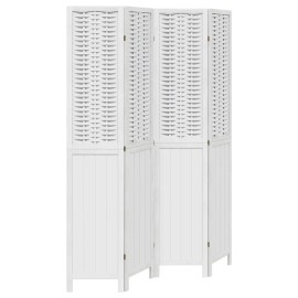 Solid White Wood Paulownia 4-Panel Screen & Room Divider Model D0100XURU4Pcolor: White Color
