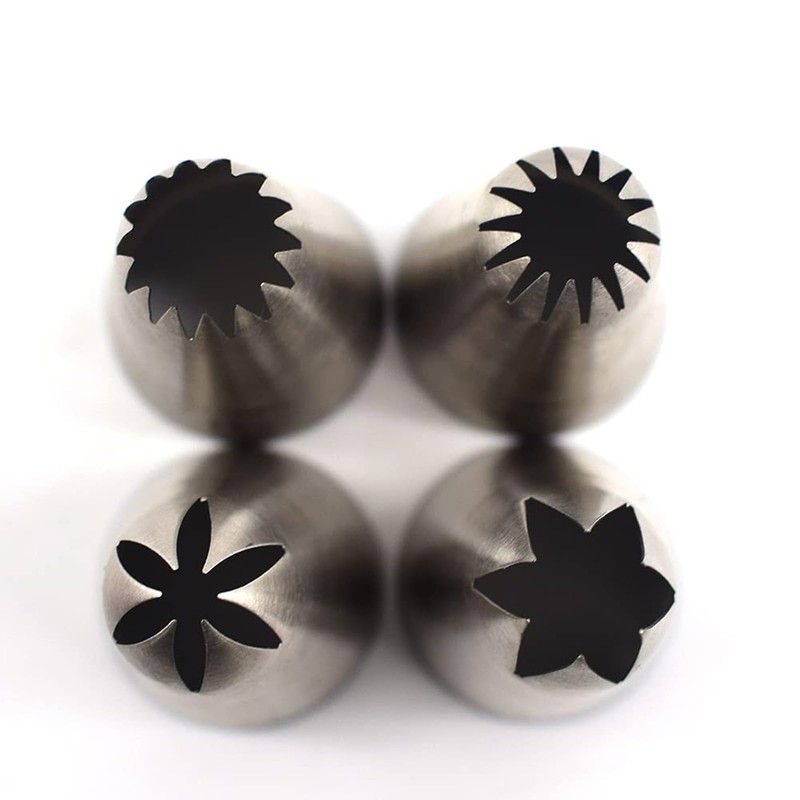#1M #2D #4B #6B Large Piping Nozzles, 4 pcs Stainless