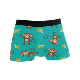 ZZKKO Monkey Banana Mens Boxer Briefs Underwear Breathable Stretch Boxer Trunk with Pouch XL Green