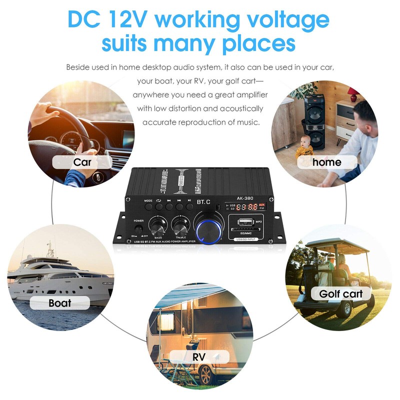 Mini Bluetooth 5.0 Digital Amplifier - Stereo Home and Car