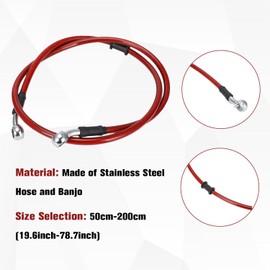 Brake Line Motorcycle 50 cm Motorcycle Hydraulic Reinforced Brake Clutch Hose Line Tube for Dirt Bike Enduro Motocross Red