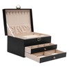 Watch Box,Lockable Watch Case,Watch Display Case with 2 Drawers for