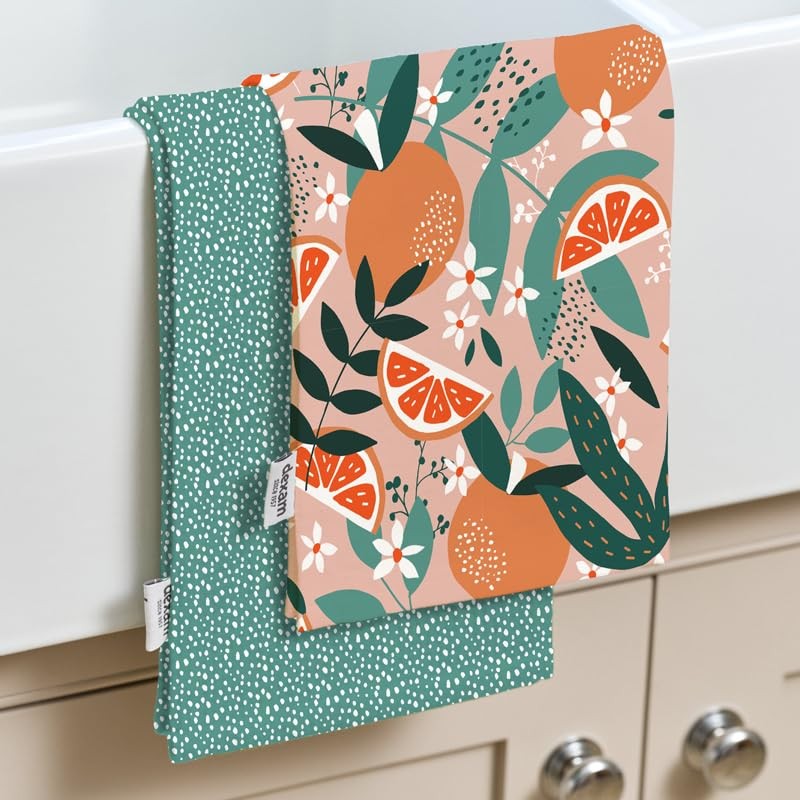 Dexam Exotic Fruit Recycled Cotton Set of 2 Tea Towels