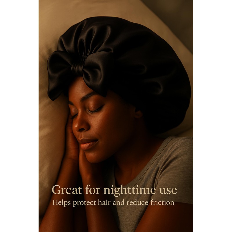 2-Pack Silk Bonnet Set - Adjustable Reversible Sleep Caps for