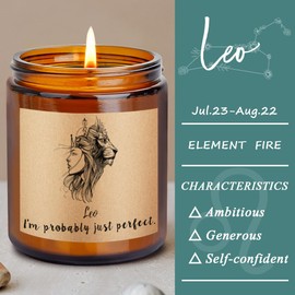 Funny Birthday Gifts for Women Men, Unique Leo Candle Bday Gifts for Best Friends Woman Man Mom Sister Girlfriend 21st 30th 40th 50th, Fun Present for Grandma Wife Husband Friendship Ideas