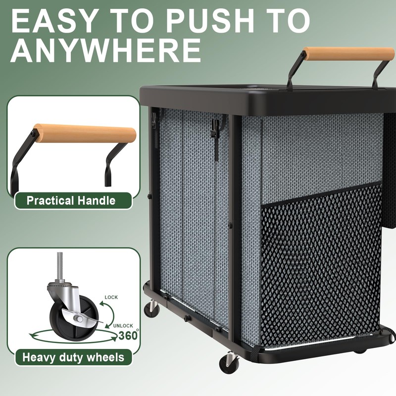 230L (60 Gal) Extra Large Fashion Laundry Sorter 3 Section